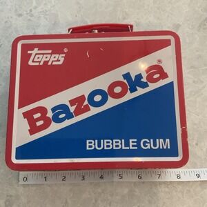 Vintage Topps Bazooka Joe Character Bubble Gum Tin Metal Lunch Box  6x7.5x3
